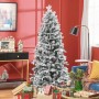 Künstlicher Weihnachtsbaum 180 cm hoch, mit Kunstschnee und Tannenzapfen, als festliche Weihnachtsdekoration.