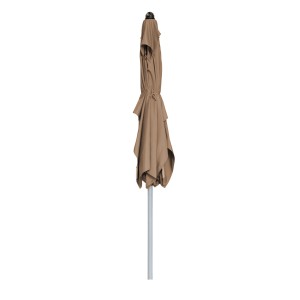 Doppler Marktschirm Active, 210x140 cm, Greige, geschlossen. Sonnenschirm mit Kurbel.
