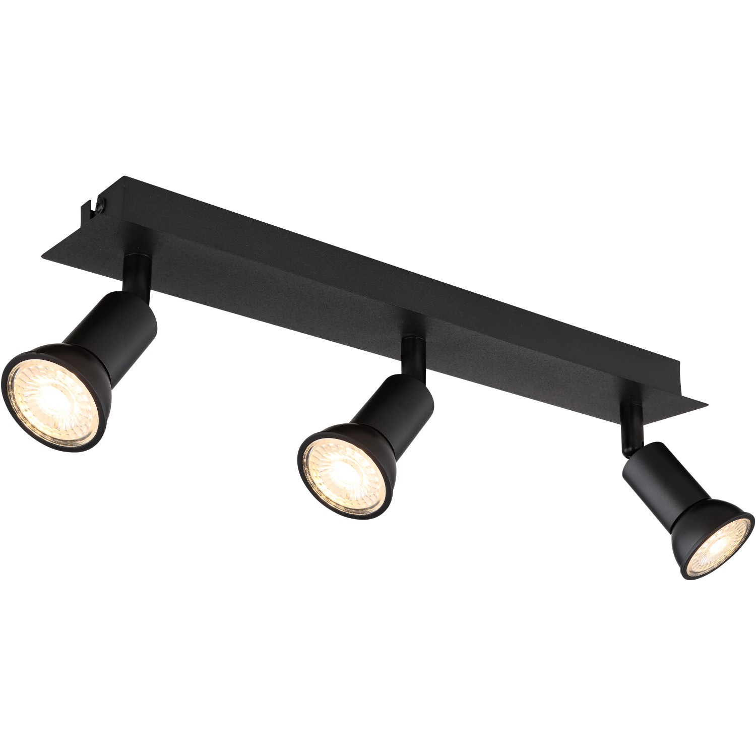 Globo Strahler Drew, 3-flammig, schwarz matt. Deckenleuchte mit drei schwenkbaren Spots.