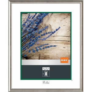 OBI Holz-Wechselrahmen Silber, 40x50 cm, FSC®-zertifiziert. Bilderrahmen für Fotos und Drucke.