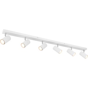 Weißer Globo Strahler Robby, 6-flammig, für GU10 Leuchtmittel, modernes Design.