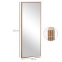 Rechteckiger HOMCOM Wandspiegel 125x45cm mit schmalem Rahmen in Naturholzoptik für Schlafzimmer.