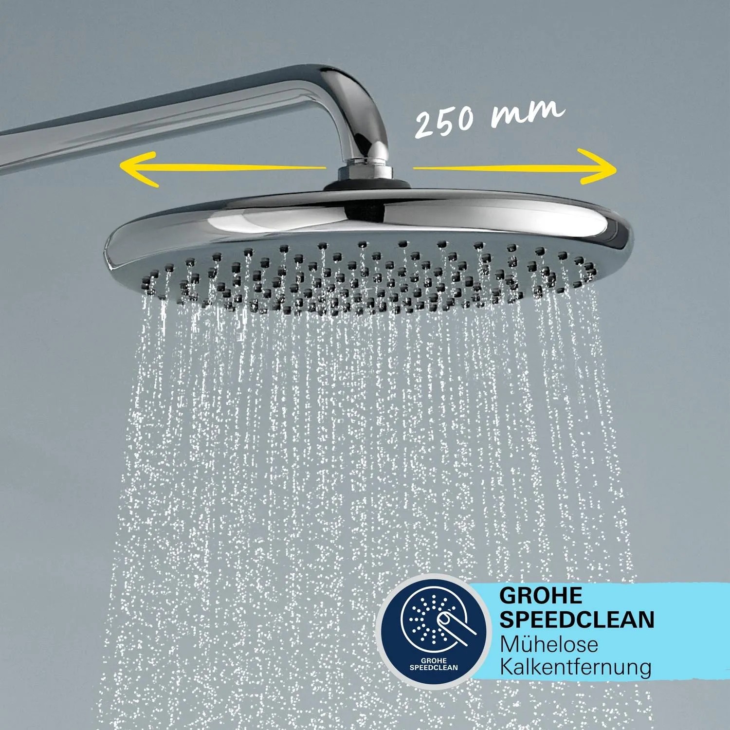Grohe Vitalio Start 250 Kopfbrause Chrom mit Wasserstrahl und SpeedClean Funktion.