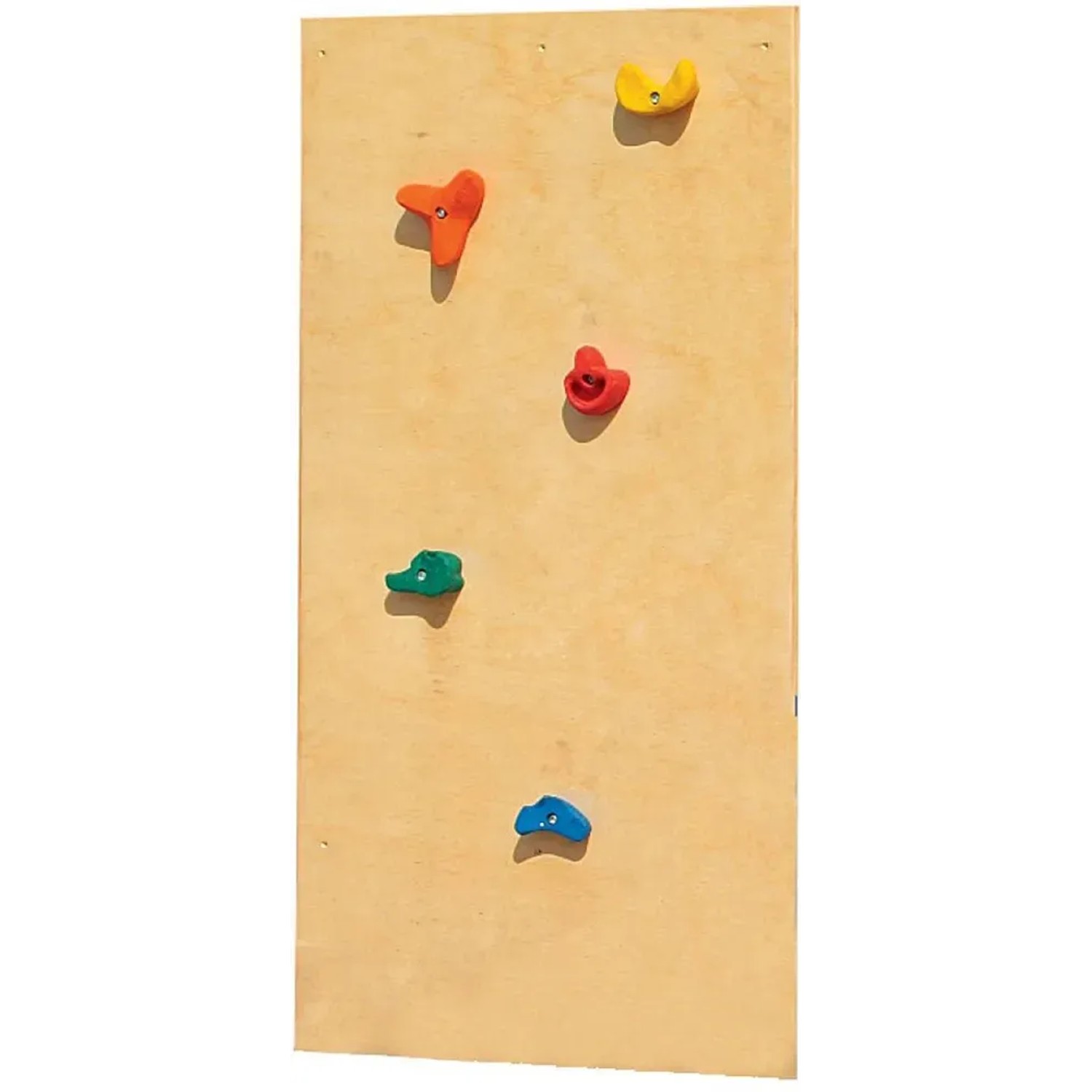 Kletterwand für Karibu Spielturm Luis mit bunten Klettersteinen.