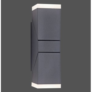 Anthrazitfarbene LED Wand- und Deckenleuchte Ryan von Paul Neuhaus für Bad und Außenbereich.