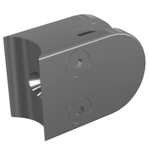 Glashalter Edelstahl Effekt 50 mm x 40 mm für Rohr Ø 42,4 mm 2 Stück