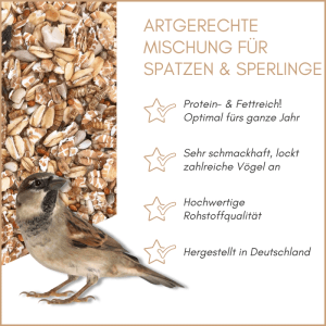Supravit Spatzenfutter und Sperlingsfutter Vogelfutter mit Mehlwürmern