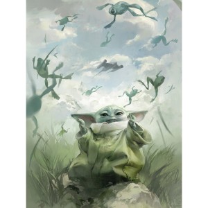 Komar Wandbild Star Wars The Mandalorian Grogu Frogs 30 cm x 40 cm Blau