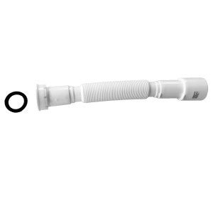 Weißes, flexibles Anschlussrohr (44,9 mm) für Spülen von Kirchhoff.