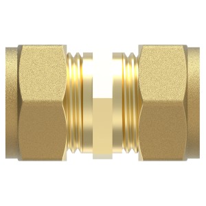 Kirchhoff Verbindungsstück, 22 mm Klemmfitting aus Messing für CU-Rohr.