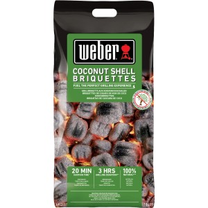 Weber Kokosbriketts 4 kg im Sack: Grillanzünder für lange Grilldauer.