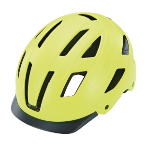 Gelber Prophete Fahrradhelm Eco Urban mit LED-Licht, Größe 59-61 cm.