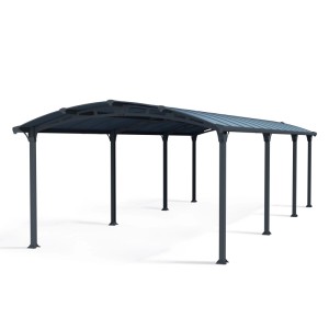 Canopia Carport Arcadia 8500 in Anthrazit, 360x860 cm. Stabiler Unterstand für Auto, Motorrad oder Fahrräder.