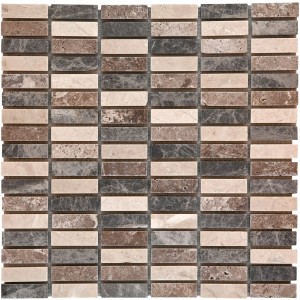 Mosaikmatte Naturstein Atlas Multicolor, 30x30 cm. Naturfarbenes Mosaik für Wand und Boden.