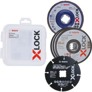 Bosch X-Lock Trenn- und Fächerschleifscheiben-Set 125mm CMW mit Trennscheiben für Metall, Inox und Multi Wheel.