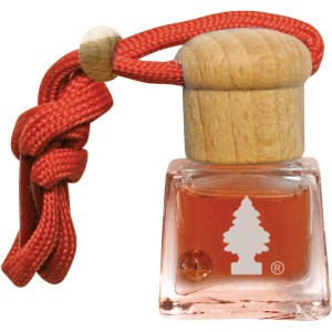 Wunderbaum Passion Auto-Duftflakon mit roter Kordel und Holzdeckel.