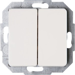 Kopp Doppel-Wechselschalter Milano in Weiß für Schalterprogramme.