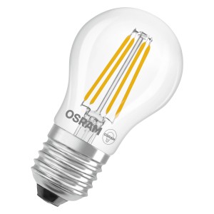 Osram LED-Lampe E27 Tropfenform, 3,4W, neutralweiß, klar. LED-Leuchtmittel für den Innenbereich.