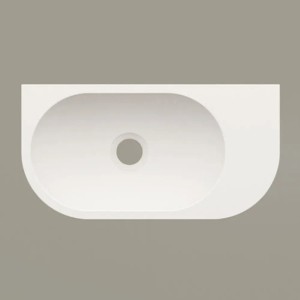 PAA Waschbecken RE/A, Mineralwerkstoff, 40x21x14 cm, weiß matt, für Gäste-WC.