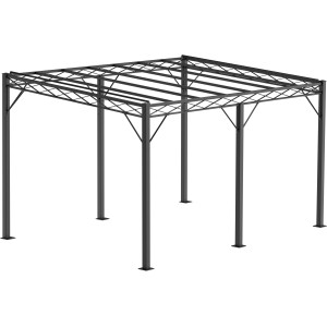 Eleo Pergola Metall Sicilia 252,2 cm x 408 cm x 304 cm Pulverbeschichtet Schwarz