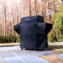 Schwarze Char-Broil Wetterschutzhaube für 3-Brenner Grill, schützt vor Wind und Wetter.