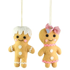 Pfefferkuchenmann zum Hängen aus Filz 13 cm