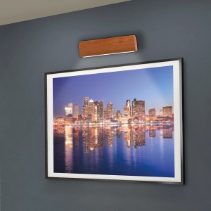 Näve LED-Wandleuchte Rondo, 35 cm, Holzoptik, warmweißes Licht für Innen und Außen.