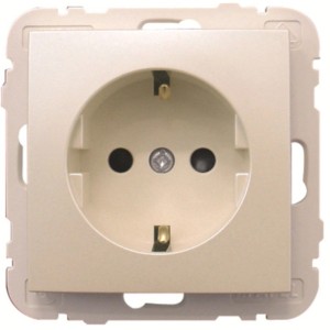 Logus Steckdose Ice, Unterputz Schutzkontakt in Beige für Logus Rahmen.