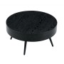 okwish Couchtisch mit Rundem Design und Metallbeinen für Wohnzimmer cm 70x70x35 Schwarz
