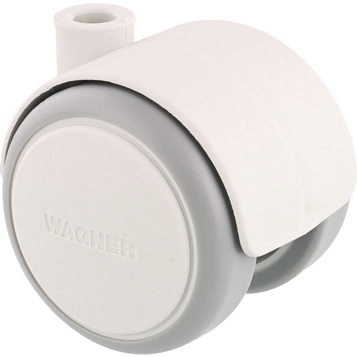 Wagner Möbel-Doppelrolle, Ø 5 cm, weiß-grau, mit Softlauffläche für empfindliche Böden.