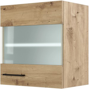 Flex-Well Exclusiv Küchen-Glas-Oberschrank Cara 50cmx55cm Artisan Eiche
