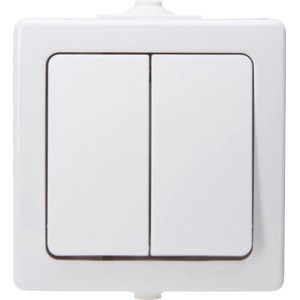 Kopp Serienschalter Aufputz Nautic, Feuchtraum, arktisweiß.