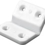 Weißer Hettich Eckverbinder aus Kunststoff, 40x50mm, zur Möbelverbindung.