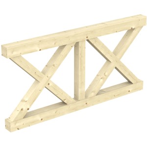 Skan Holz Andreaskreuz Brüstung Leimholz für Pfostenabstand 170 cm Natur