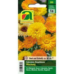 Austrosaat Ringelblumen-Mischung mit gelben und orangen Blüten für sonnige Standorte.