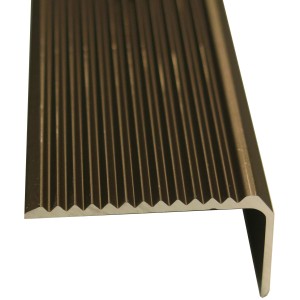 Treppenwinkelprofil, 45x20 mm, Bronze, 2500 mm, gelocht, für Laminat & Parkett.