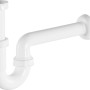 Weißer Röhrengeruchsverschluss mit Verstellrohr (38,9 mm) für Waschbecken.