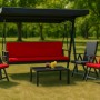 Rotes Setgarden Kissen für Hollywoodschaukel, 2-Sitzer, 110x60x7 cm, Outdoor Sitzkissen
