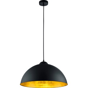 Schwarze Trio Pendelleuchte mit goldfarbener Innenseite, modernes Design für Wohnräume.