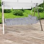 Hellgraue Beautissu Hollywoodschaukel Auflage 180x50cm mit Kissen für Garten Schaukel.