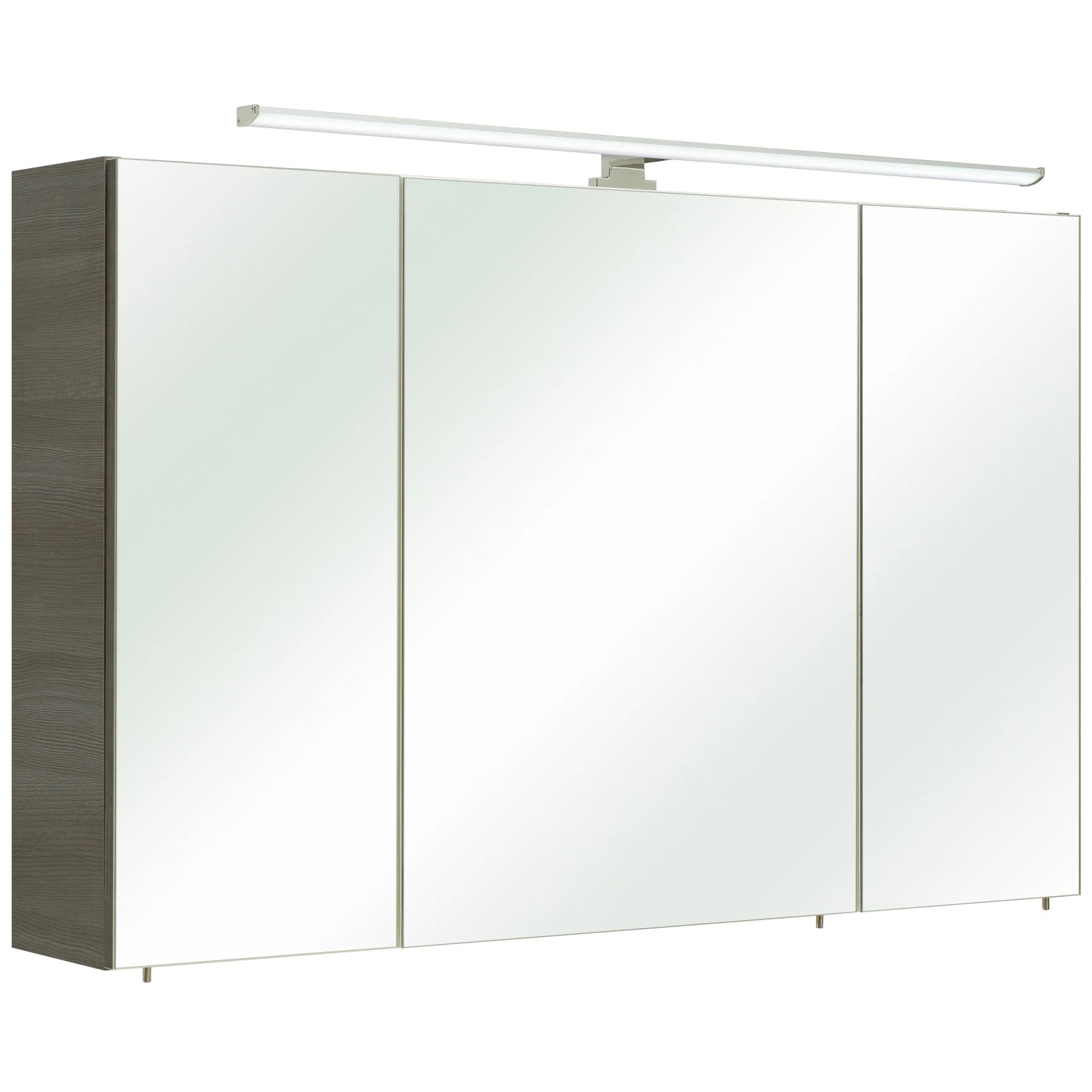 Pelipal Zoey Badmöbel-Set, Graphit, 112 cm, 3-tlg.: Spiegelschrank mit LED-Beleuchtung.