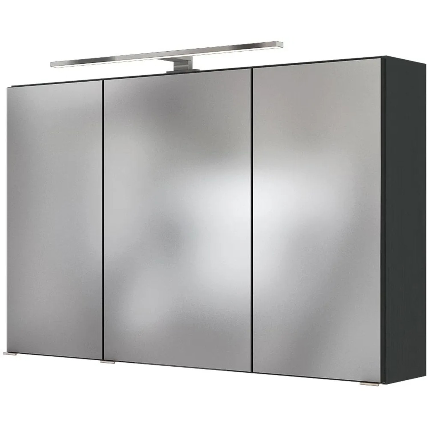 Held Möbel Verona Spiegelschrank, 100 cm, matt Grau-Graphitgrau, Teil des Badmöbel-Sets.