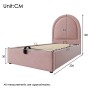 okwish Polsterbett 90x200cm mit Samt Kinderzimmer Rosa mit Matratze_5