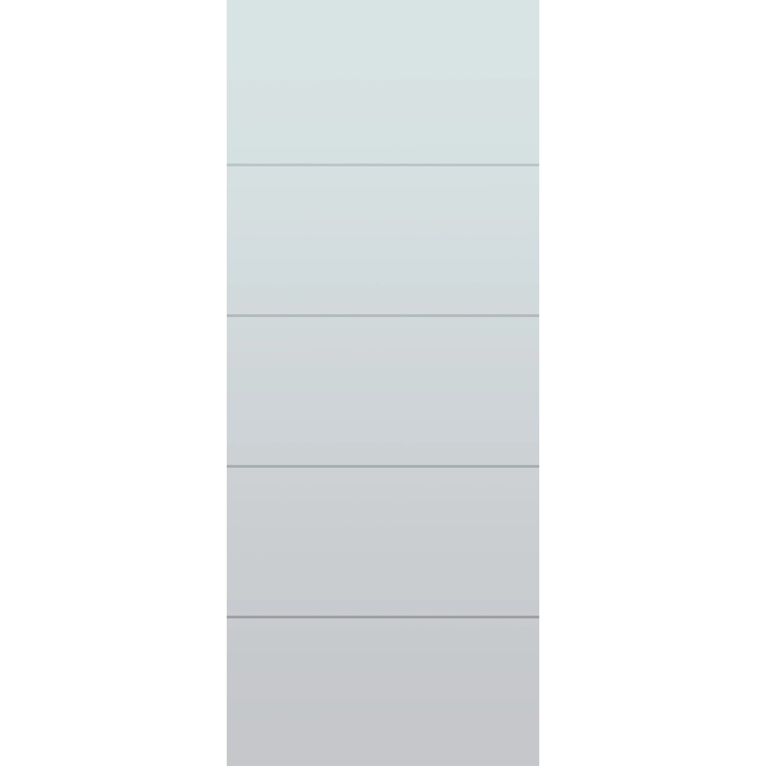 Novadoors Glasdrehtür Nova 503, satiniert, mit vier horizontalen Linien.