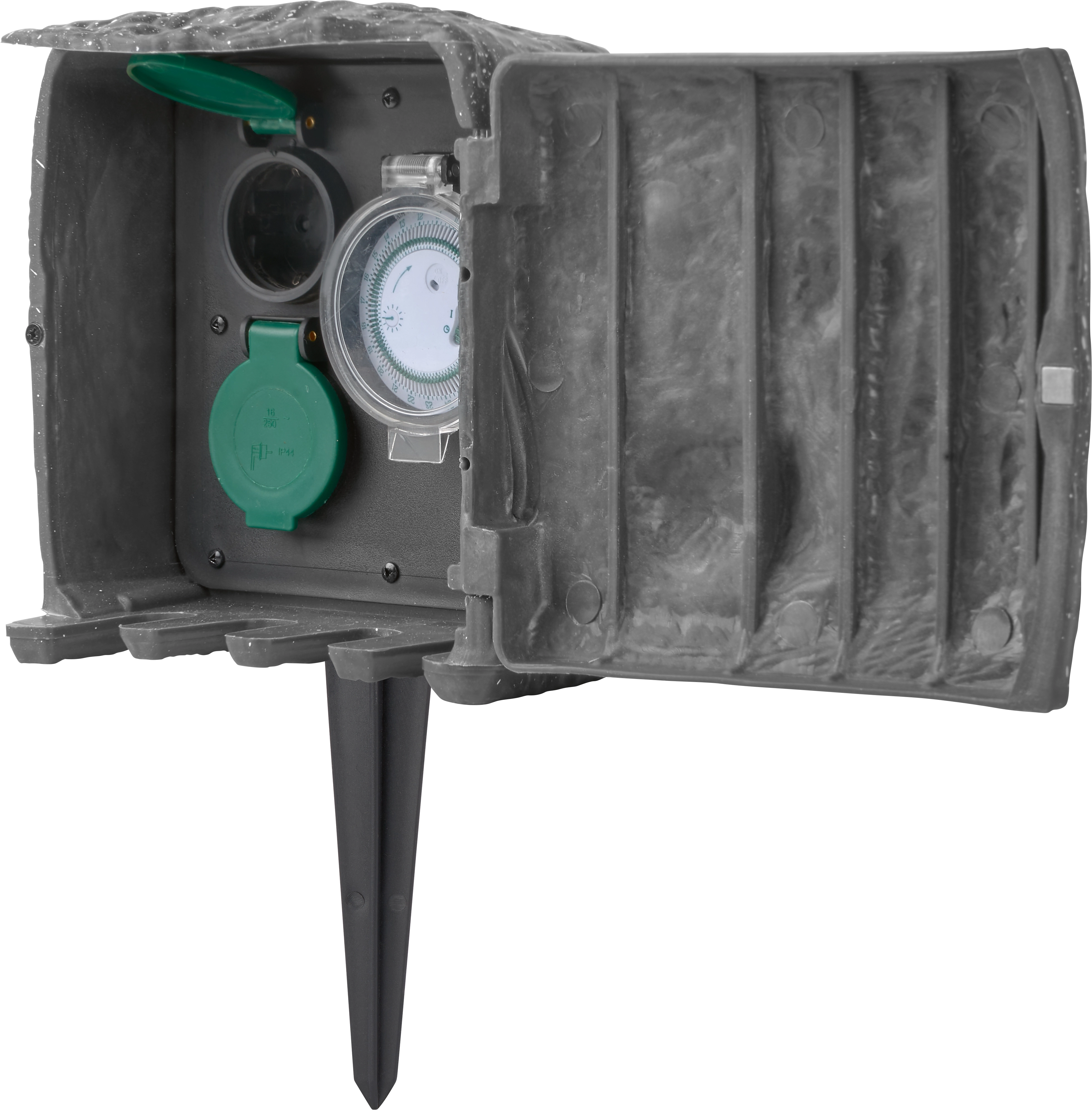 Gartensteckdose Steinoptik 2fach Steckdose+Zeitschaltuhr kaufen bei OBI