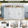 okwish Sideboard mit 4 Türen 2 Schubladen Esszimmer 150x40x86cm Natur_6