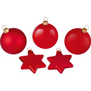 Weihnachtskugel-Set Sterne 50-teilig Rot
