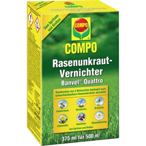 Compo Banvel Quattro Rasenunkraut-Vernichter 375ml für einen unkrautfreien Rasen.