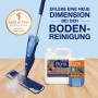 Bona Parkettreiniger Nachfüllkanister 4L mit Wischmopp und Reinigungspad.
