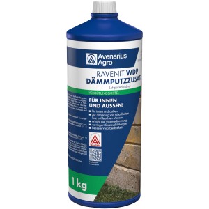 Flasche Ravenit WDP Dämmputzzusatz 1 kg für Trockenmörtel, zur Putzsanierung und Wärmedämmung.